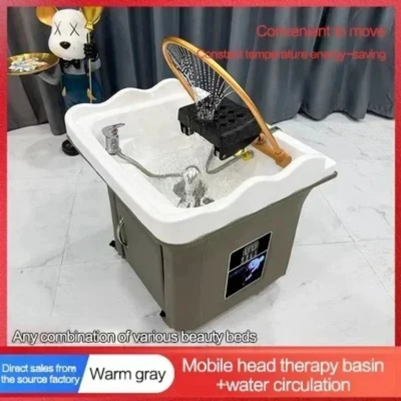 Head Spa Shampoo Chair Hair Salon Portable Small Hair Washing Station Chair Move Therapy Lettino Massaggio Furniture MQ50SC