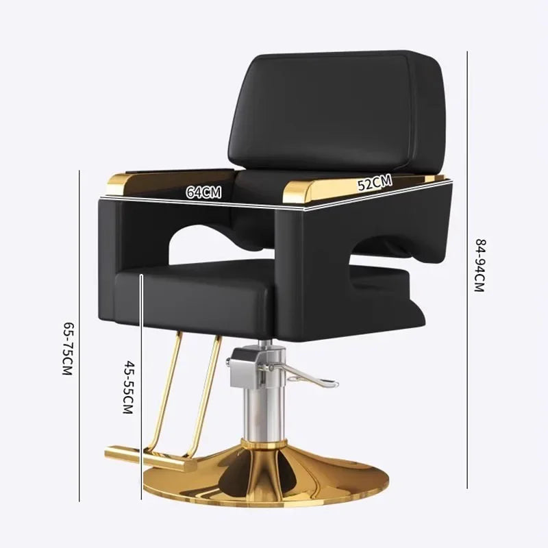 Cheap Black Barber Chair Luxury Personalized Professional Leg Rest Chair Swivel Advanced Adjustable Cadeira Salon Furniture