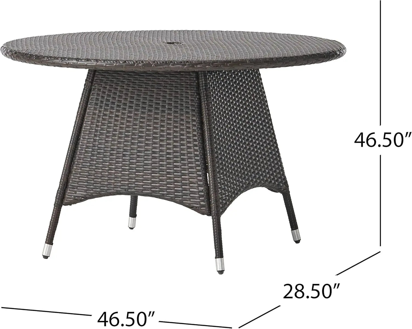 Theodore Outdoor Wicker 5 Piece Dining Set with Water Resistant Cushions, 22.1 "W x 23.5 "D x 32.75 "H