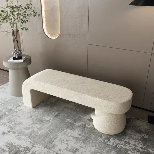 Luxury Lambswool Shoe Changing Stools Home Bedroom Bedside Stools Home Furniture Clothing Store Bench Cloakroom Sofa Footstool