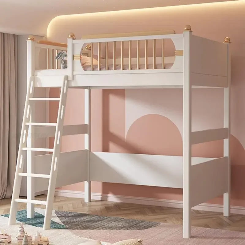 Bunk Children Bed Boy And Girl Bedroom Storage Beds With 360°Security Fence Luxury Wooden Bed For Kids