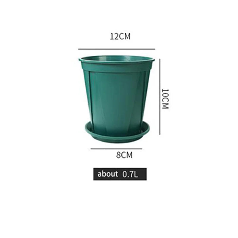 12cm Green Plant Flowerpot Rose Breathable Plastic Succulent Flower Pot Tray Potted Culture Nursing Outdoor Garden Container