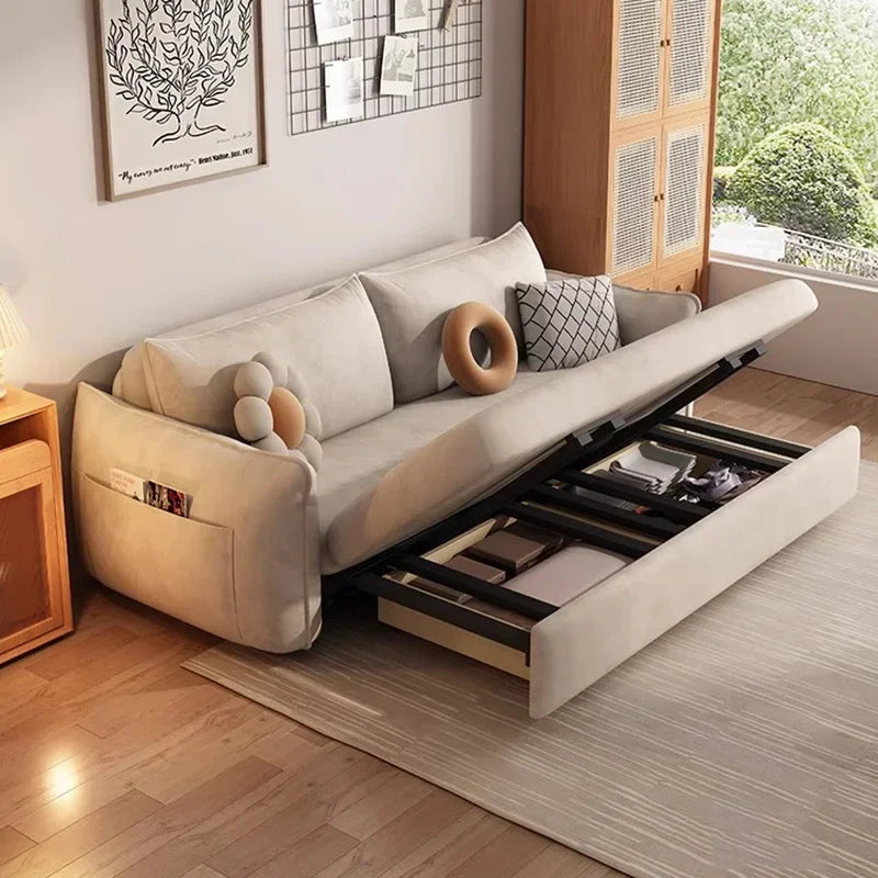 Nordic Luxury Lazy Living Room Sofa Storage Relaxing Folding Sofa Bed Modern Muebles Para El Hogar Furniture For Bedroom