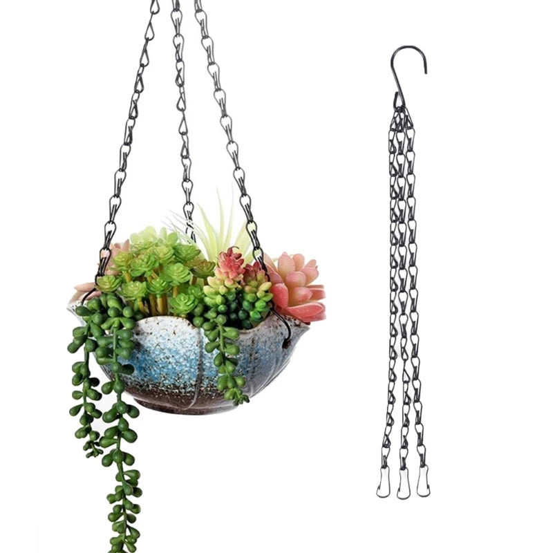 Durable Iron Hanging Basket Flower Pot Chains for Succulents Indoor Outdoor Use