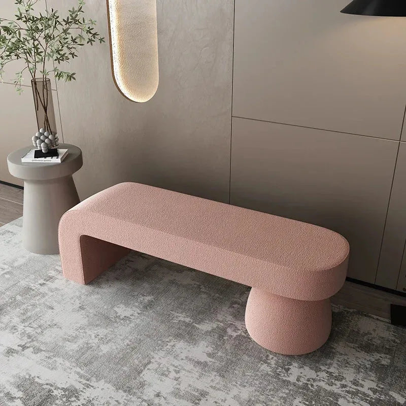 Luxury Lambswool Shoe Changing Stools Home Bedroom Bedside Stools Home Furniture Clothing Store Bench Cloakroom Sofa Footstool