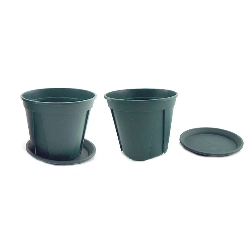 12cm Green Plant Flowerpot Rose Breathable Plastic Succulent Flower Pot Tray Potted Culture Nursing Outdoor Garden Container