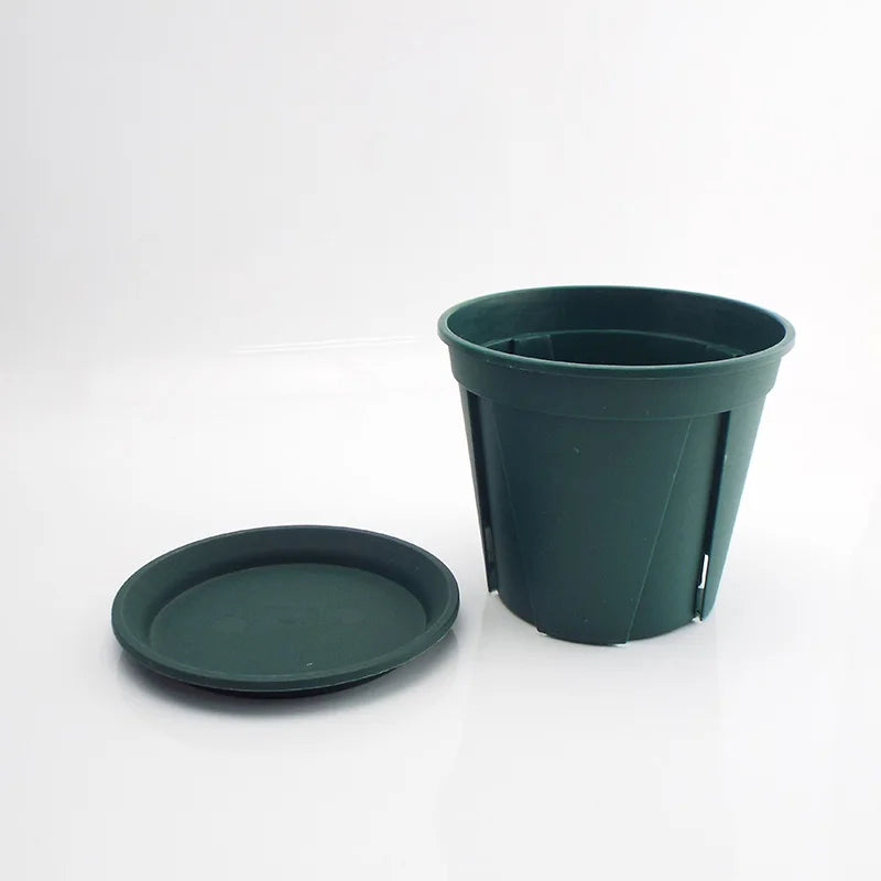 12cm Green Plant Flowerpot Rose Breathable Plastic Succulent Flower Pot Tray Potted Culture Nursing Outdoor Garden Container