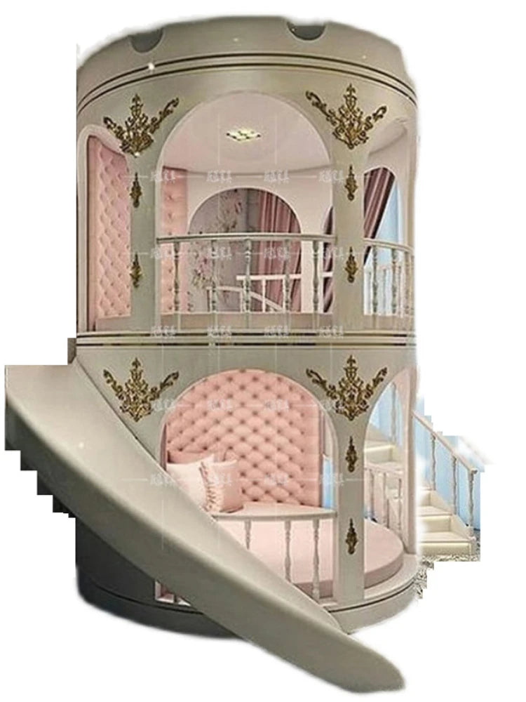 European-style high-end castle girl princess bed French solid wood safety fence net red boy childlike children's bed