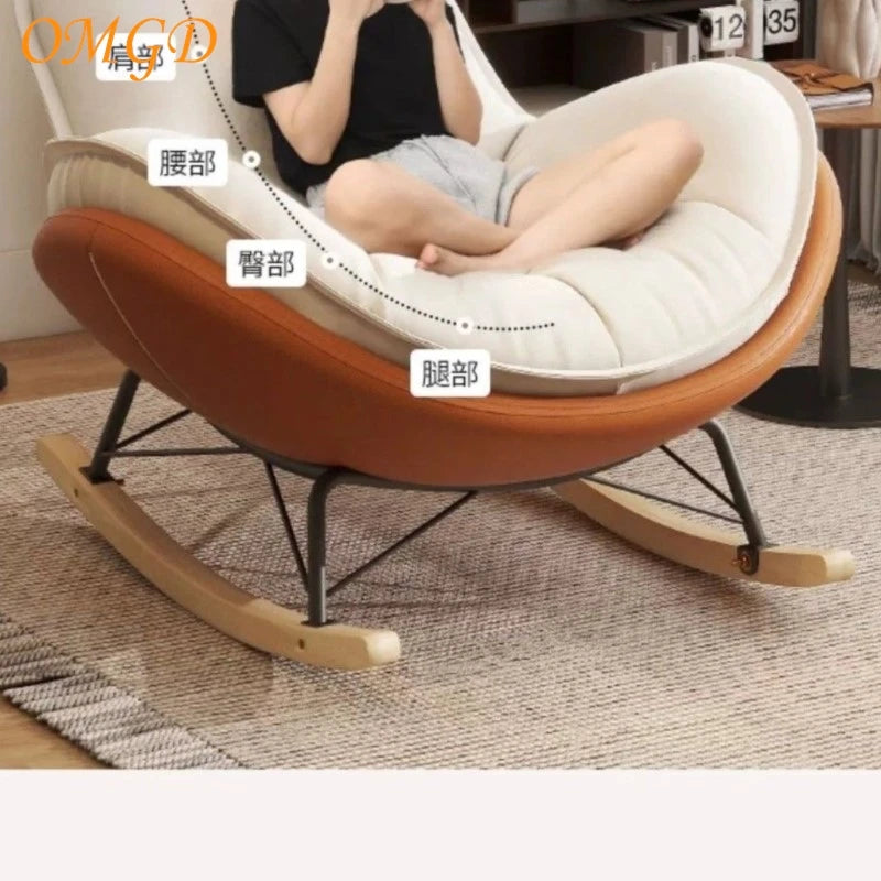 Penguin Rocking Chair Recliner Modern Balcony Home Leisure Chair Single Living Room Light Luxury Leisure Lazy Sofa Rocking Chair