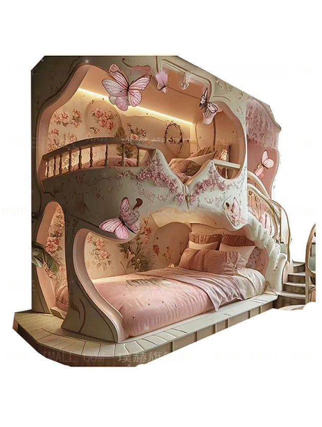 New bed Pink Dream Girl Light Luxury bed Deluxe Princess Castle bed