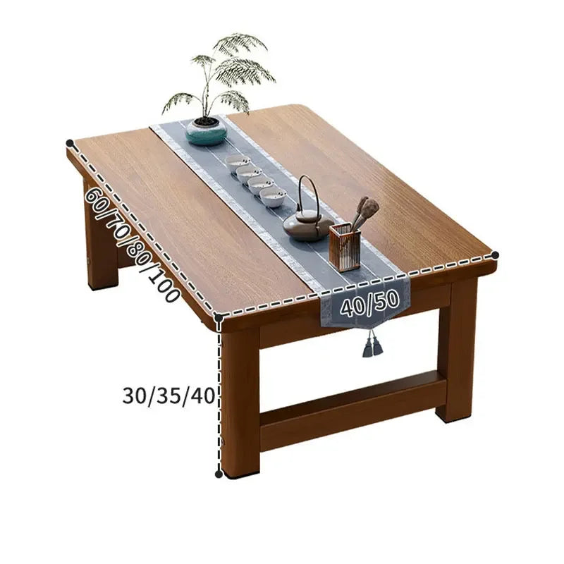 Japanese Wooden Folding Small Tea Table for Bed Floor Bay Window Balcony Tatami Coffee Side Table Home Decorations Furniture