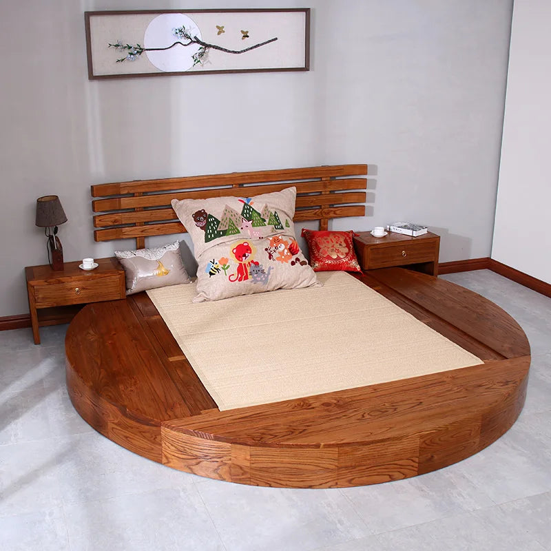 New Chinese style princess bed circular double bed full solid wood furniture