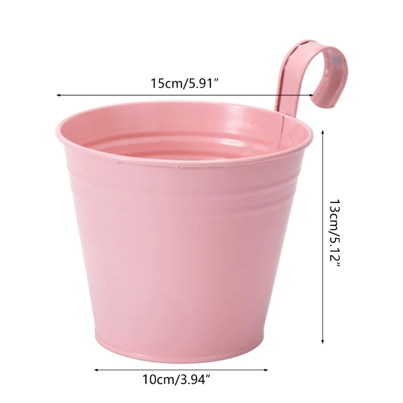 Home Space Saving Hanging Flower Pot with Water Reservoir for Indoor Outdoor Use A0KF