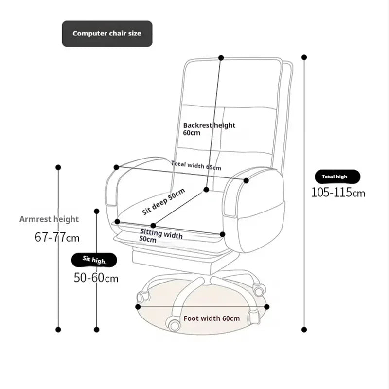 Recliner Ergonomic Office Chairs Computer Boss Leather Executive Chair Lounge Swivel Cadeira De Escritorio Office Furniture WKOC